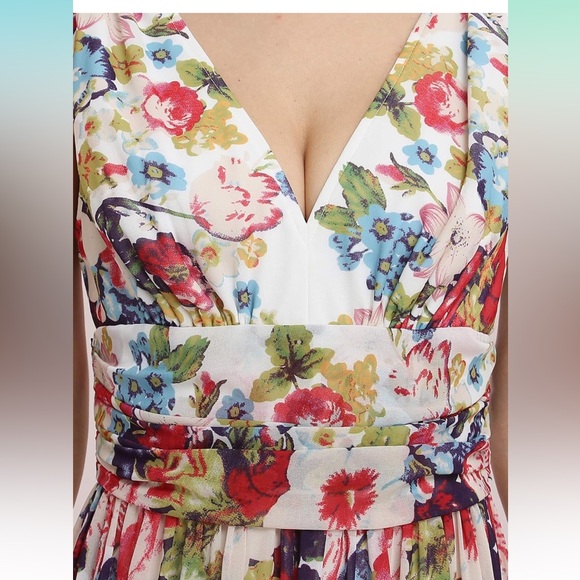 Brand: Ever Pretty Floral Printed Sleeveless V Neck Maxi Dress - Picture 15 of 16